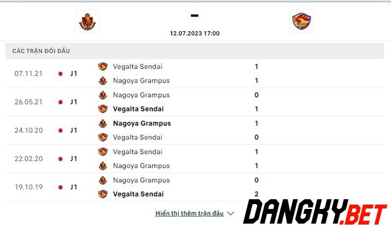 Nagoya Grampus vs Vegalta Sendai